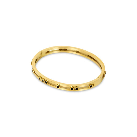 Bangle Black Studs 18K Gold Plated bracelet detail 1