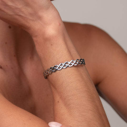 Bangle Silver Blogger Cuff Bracelet – Meiva bracelet view 2