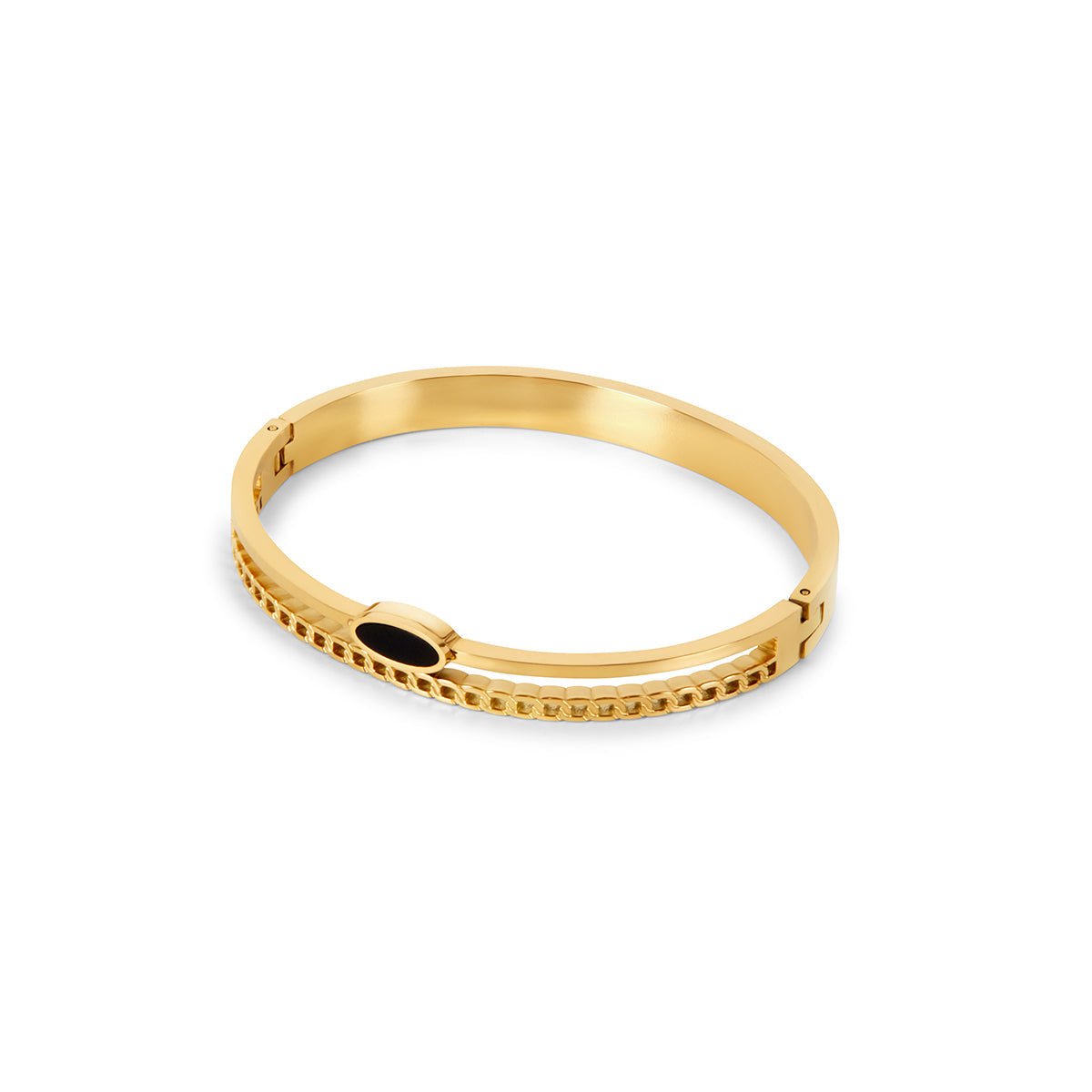 Bangle Layered Onyx Bracelet Gold Plated 18K in 18K gold-plated – Meiva bracelet