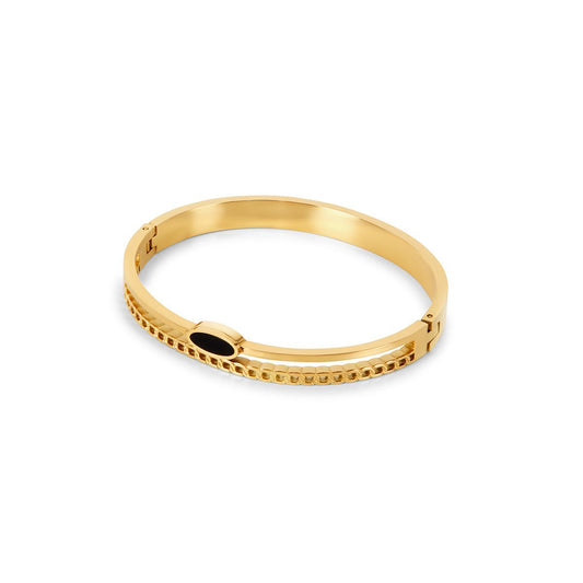 Bangle Layered Onyx Bracelet Gold Plated 18K in 18K gold-plated – Meiva bracelet