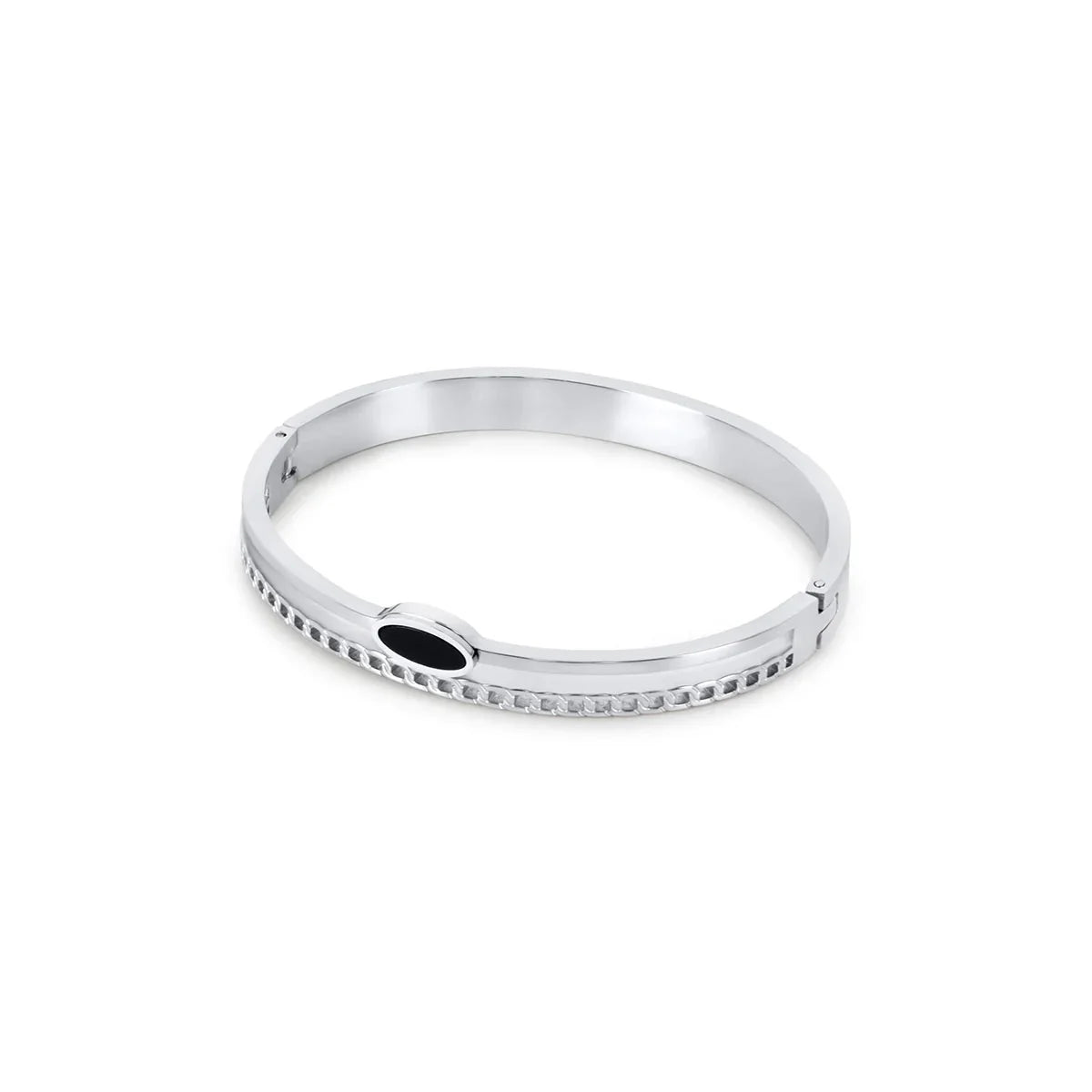 Bangle Silver Layered Onyx Cuff Bracelet – Meiva bracelet