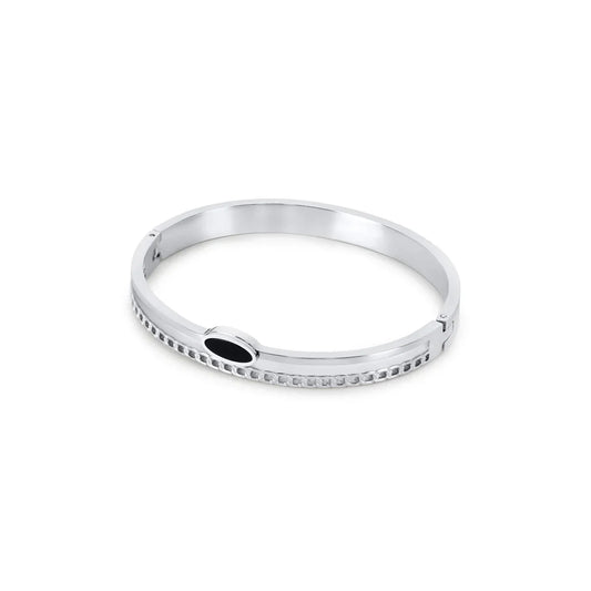 Bangle Silver Layered Onyx Cuff Bracelet – Meiva bracelet