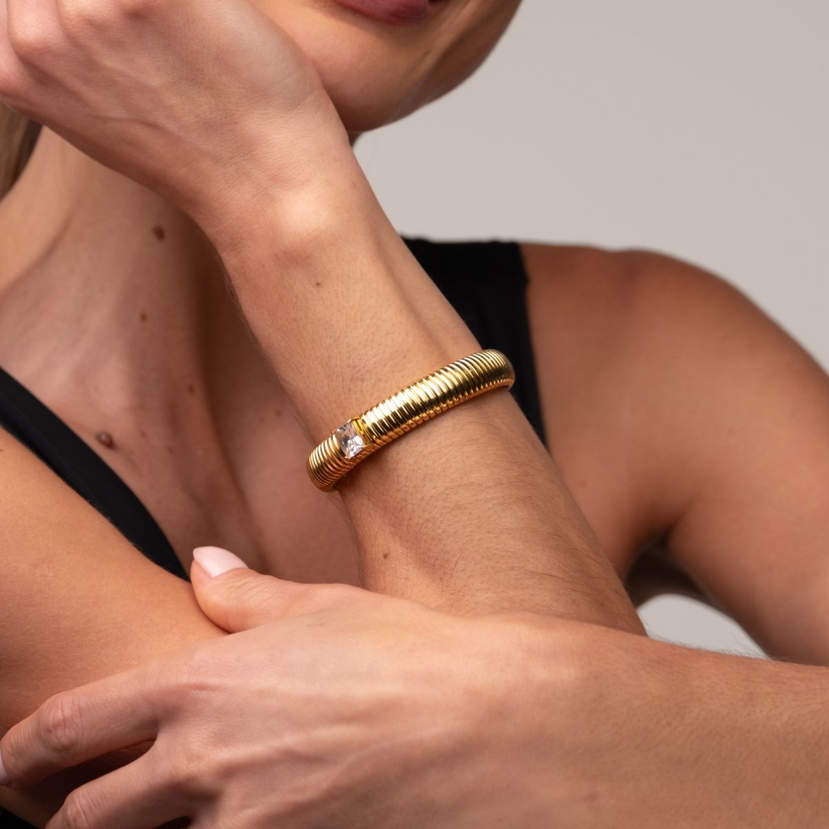 Bangle Capri Bracelet Gold Plated 18K in 18K gold-plated – Meiva bracelet view 7