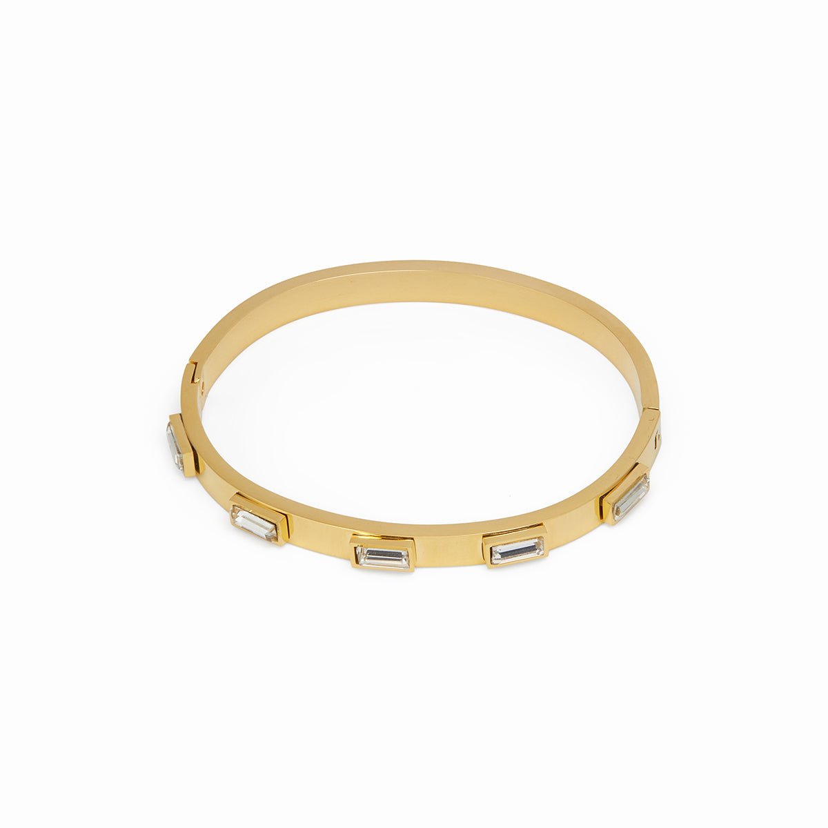 Bangle Navette Crystal Cuff Bracelet 18K Gold Plated in 18K gold-plated, crystal – Meiva bracelet