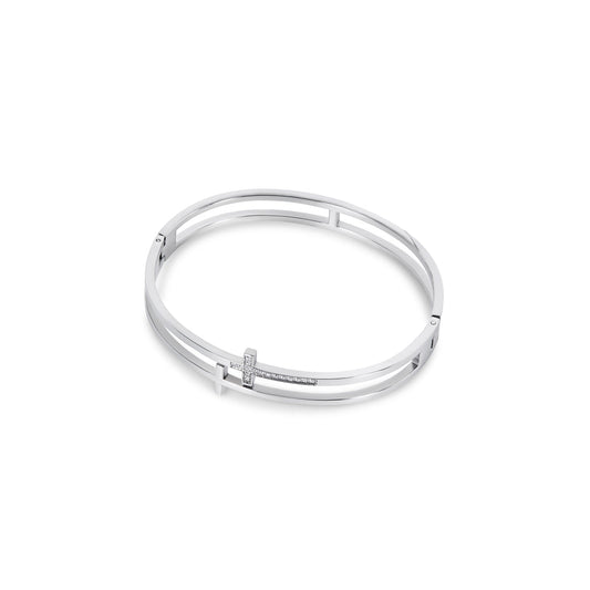 Bangle Silver Cross Cuff Bracelet – Meiva bracelet