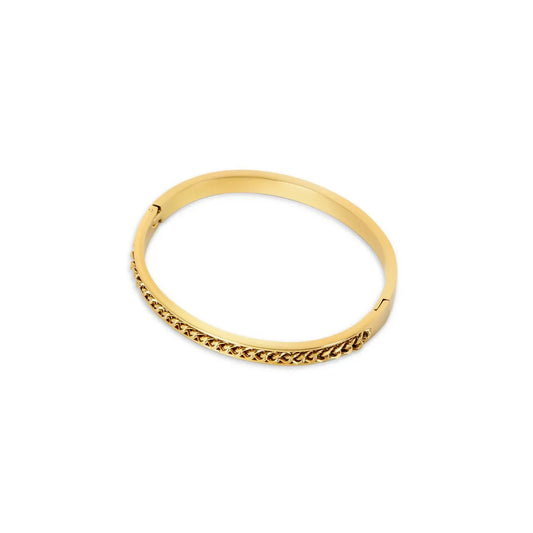 Bangle Link Cuff Bracelet 18K Gold-Plated in 18K gold-plated – Meiva bracelet