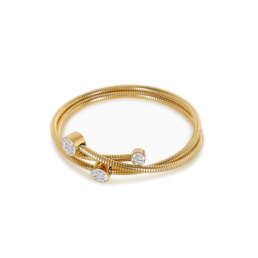 Bangle Spiral Crystal Bracelet Gold Plated 18K in 18K gold-plated, crystal – Meiva bracelet