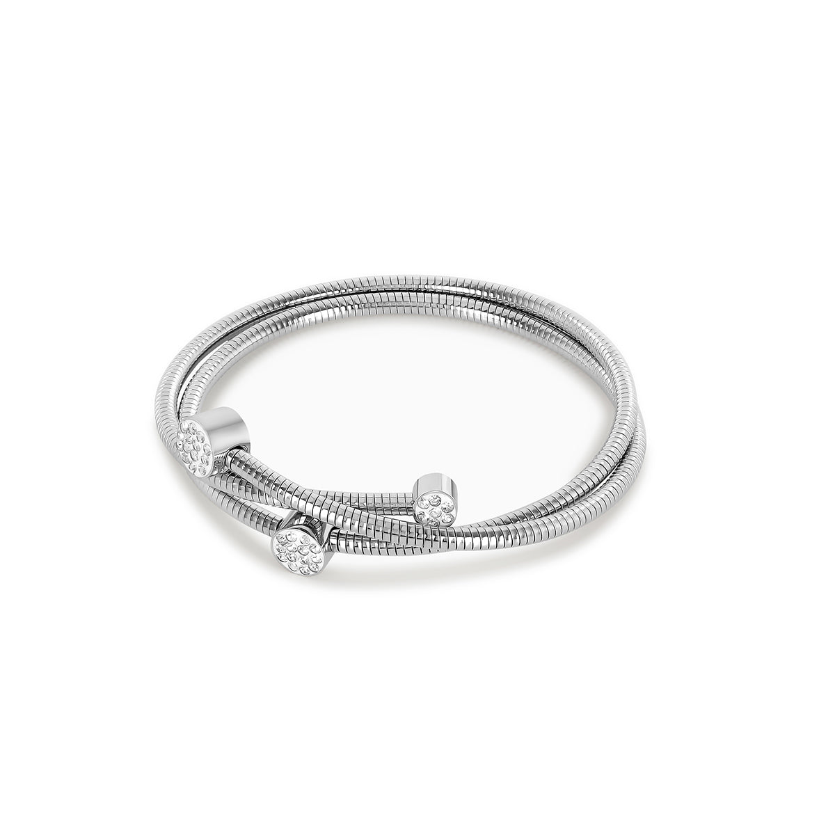 Bangle Spiral Crystal Bracelet Silver in crystal – Meiva bracelet