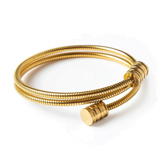 Bangle Triple Spiral Cuff Bracelet 18K Gold-Plated in 18K gold-plated – Meiva bracelet