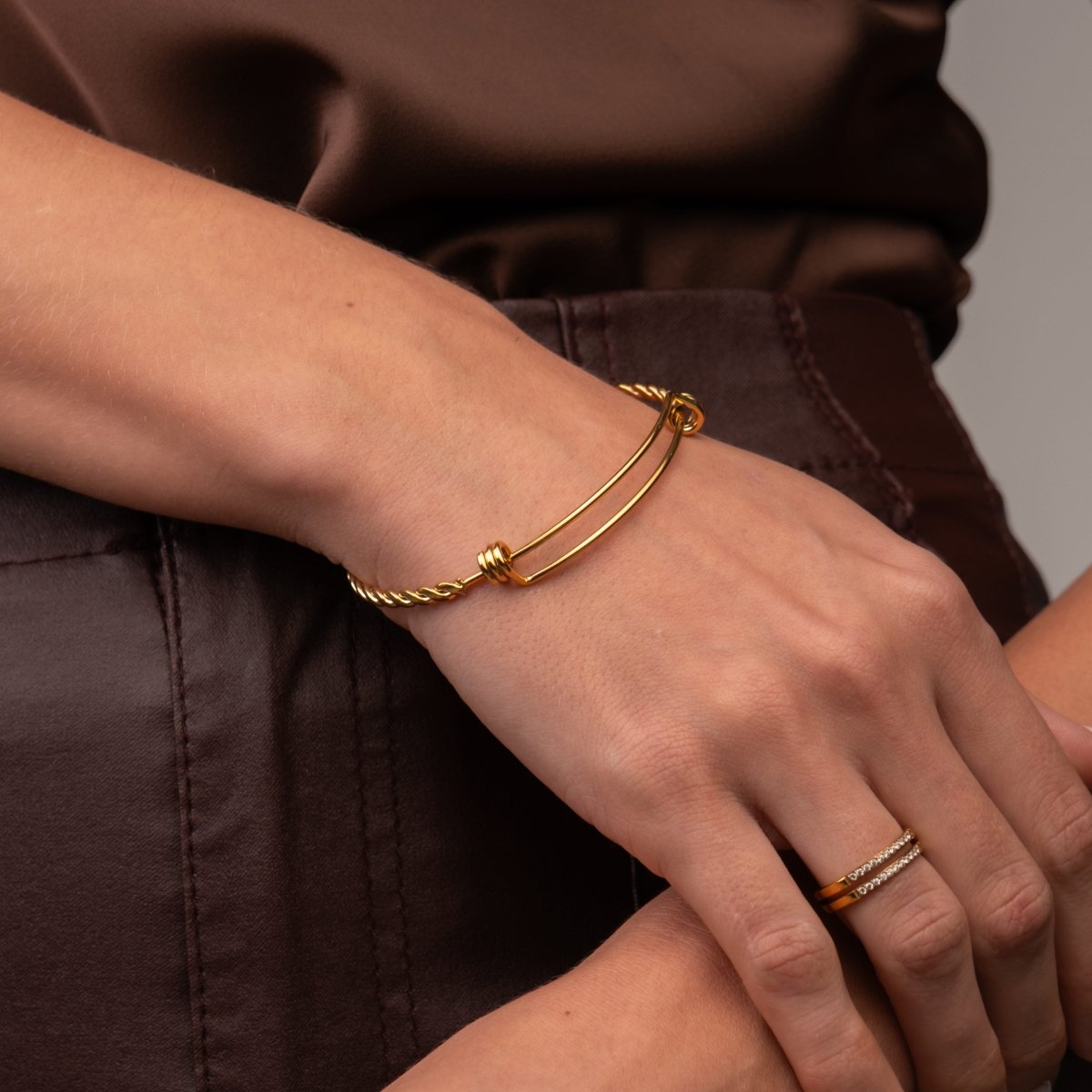 Bangle Eva Delicate Bracelet Gold Plated 18K in 18K gold-plated – Meiva bracelet view 4