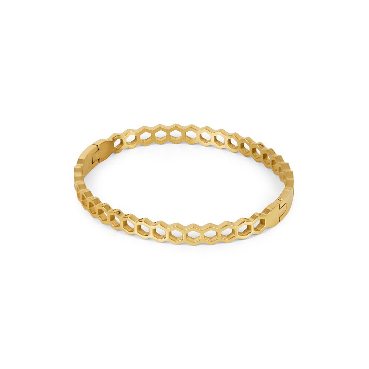 Bangle Honeycomb Cuff Bracelet 18K Gold Plated in 18K gold-plated – Meiva bracelet