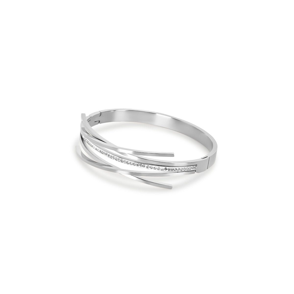Bangle Florence Cubic Zirconia Cuff Bracelet Silver in zirconia – Meiva bracelet