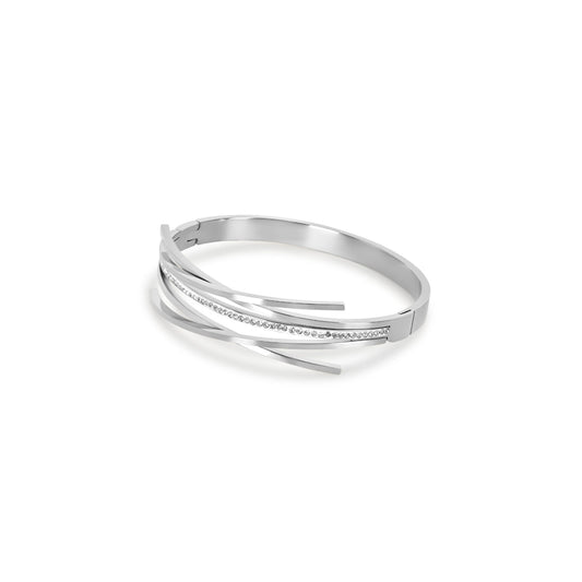 Bangle Florence Cubic Zirconia Cuff Bracelet Silver in zirconia – Meiva bracelet