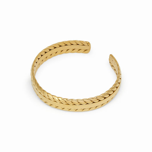 Bangle Golden Leaves Cuff Bracelet 18K Gold Plated in 18K gold-plated – Meiva bracelet
