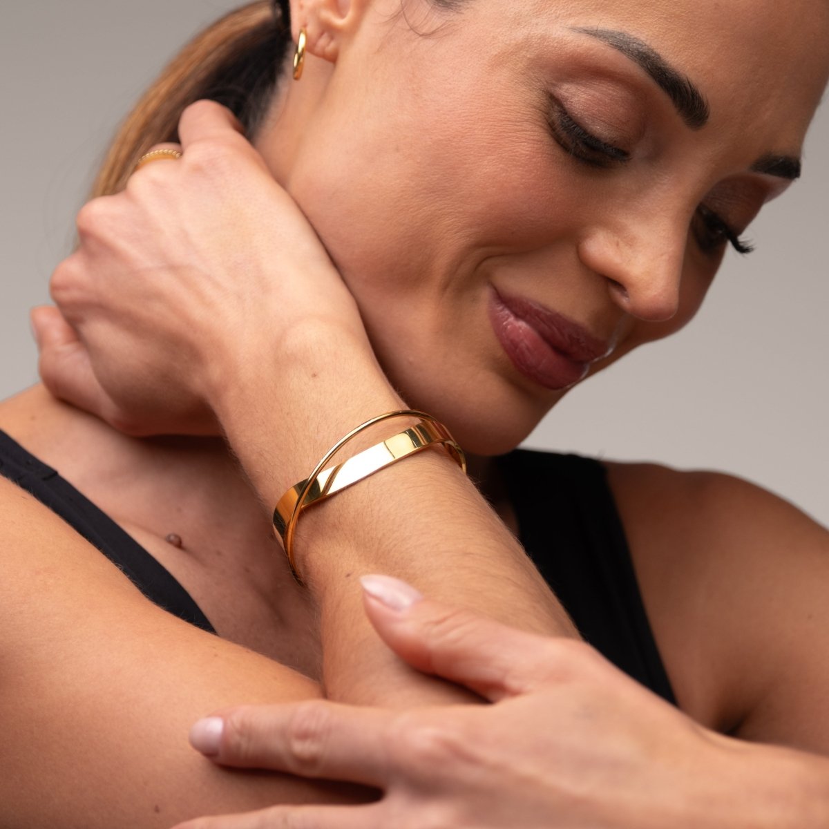 Bangle Inter Bracelet Gold Plated 18K in 18K gold-plated – Meiva bracelet view 3