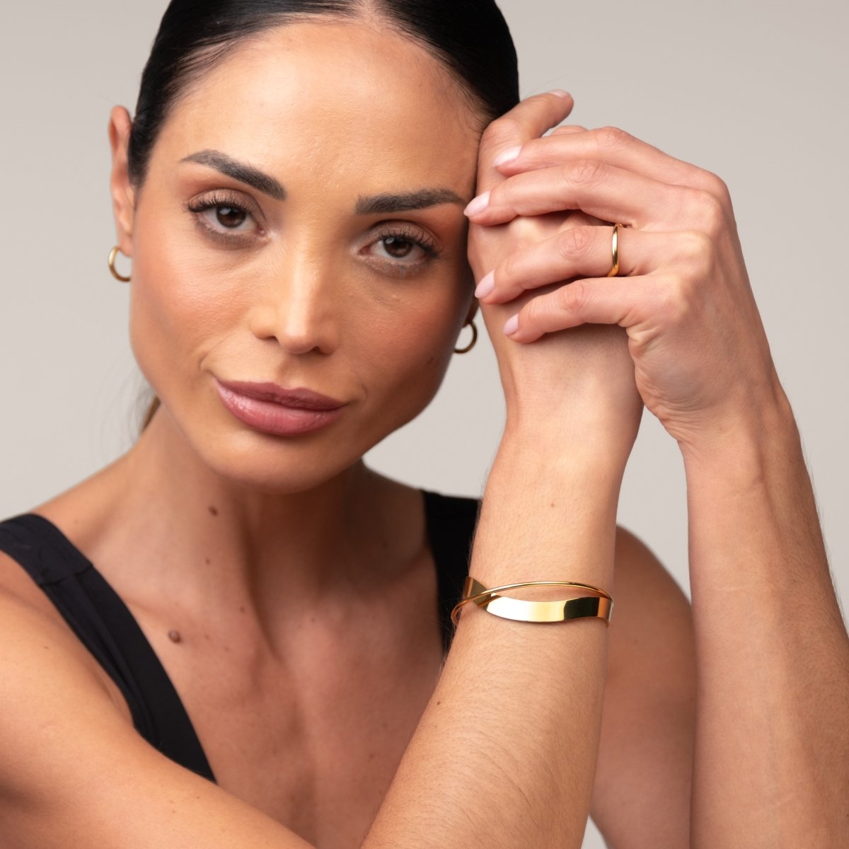 Bangle Inter Bracelet Gold Plated 18K in 18K gold-plated – Meiva bracelet view 4