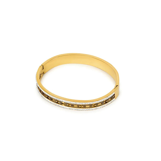 Bangle Ivy Crystal Stone Cuff Bracelet 18K Gold-Plated in 18K gold-plated, crystal – Meiva bracelet