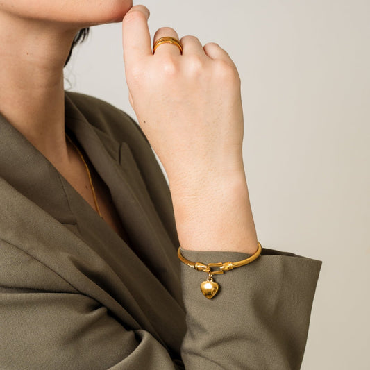 Bangle Love Cuff Bracelet 18K Gold Plated in 18K gold-plated – Meiva bracelet view 2