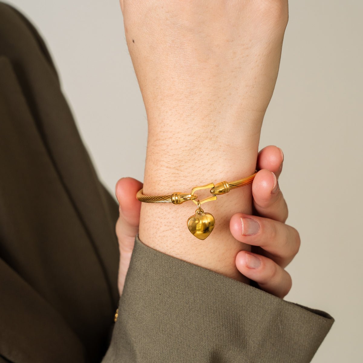 Bangle Love Cuff Bracelet 18K Gold Plated in 18K gold-plated – Meiva bracelet view 3