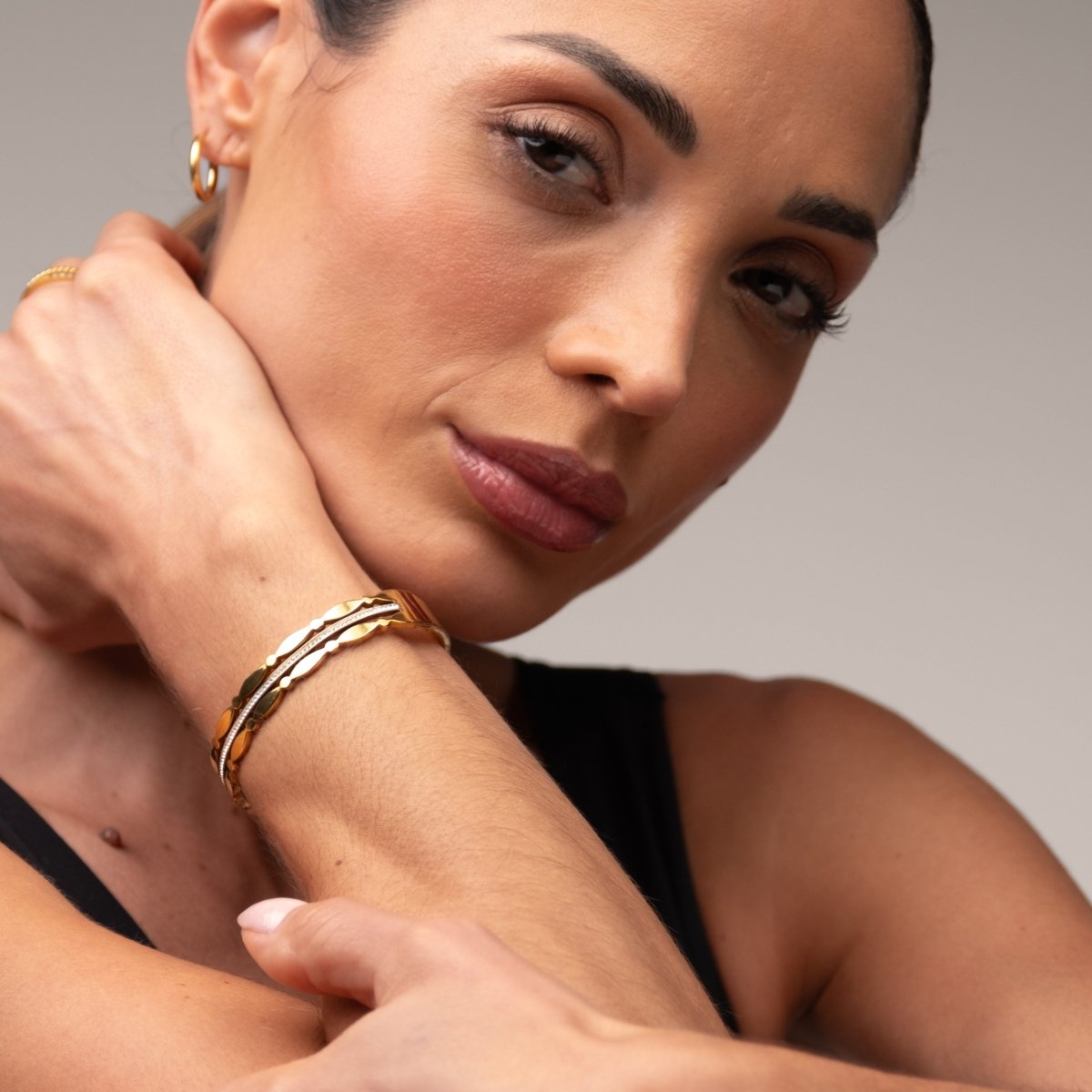Bangle Madison Bracelet Gold Plated 18K in 18K gold-plated – Meiva bracelet view 4