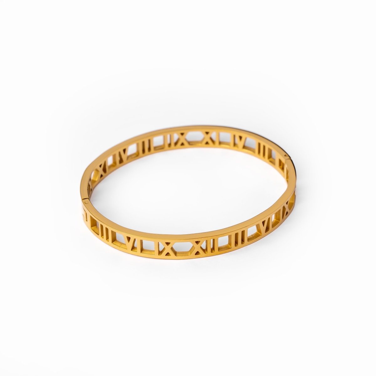 Bangle Roman Numeral Cuff Bracelet 18K Gold Plated in 18K gold-plated – Meiva bracelet