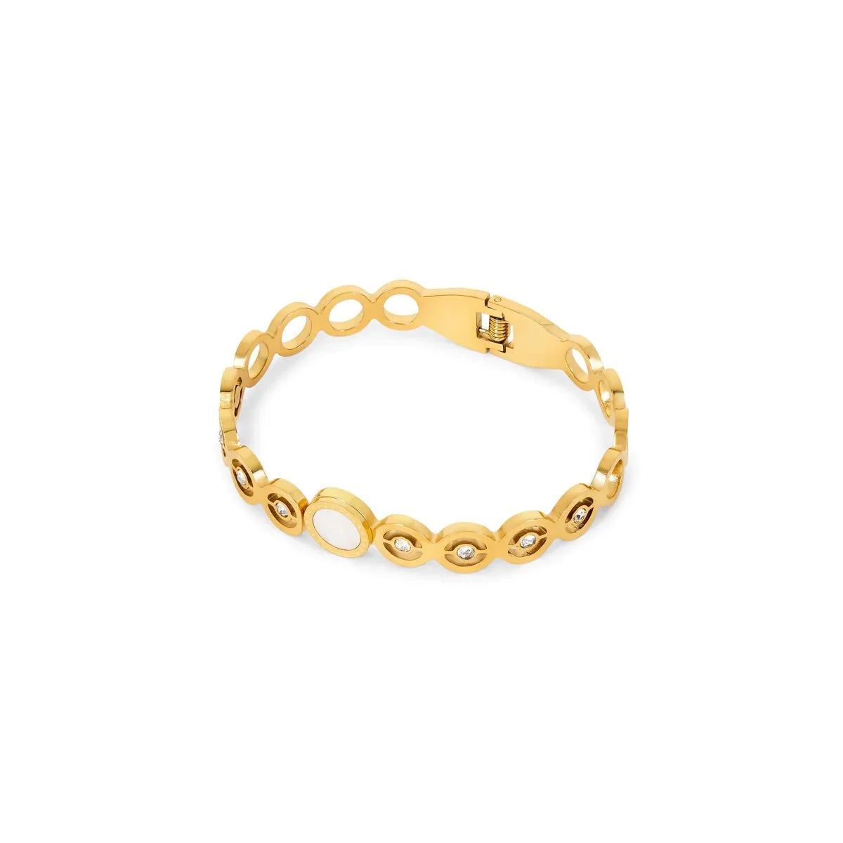 Bangle Olivia Cubic Zirconia Stone Cuff Bracelet 18K Gold-Plated in 18K gold-plated, zirconia – Meiva bracelet