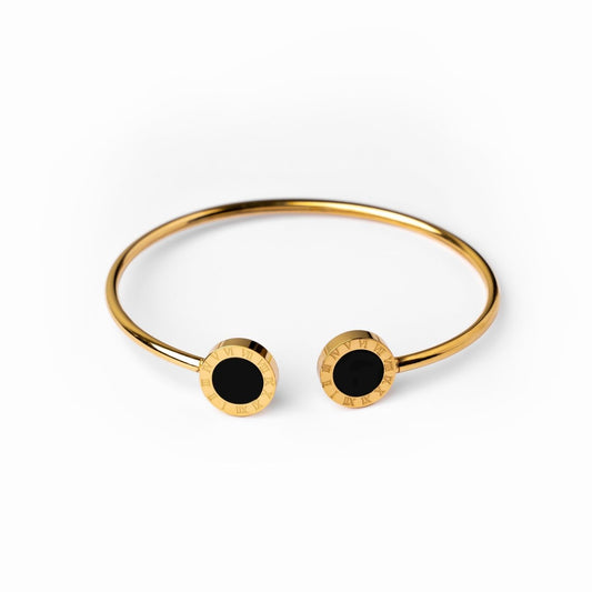 Bangle Onyx Cuff Bracelet 18K Gold Plated in 18K gold-plated – Meiva bracelet