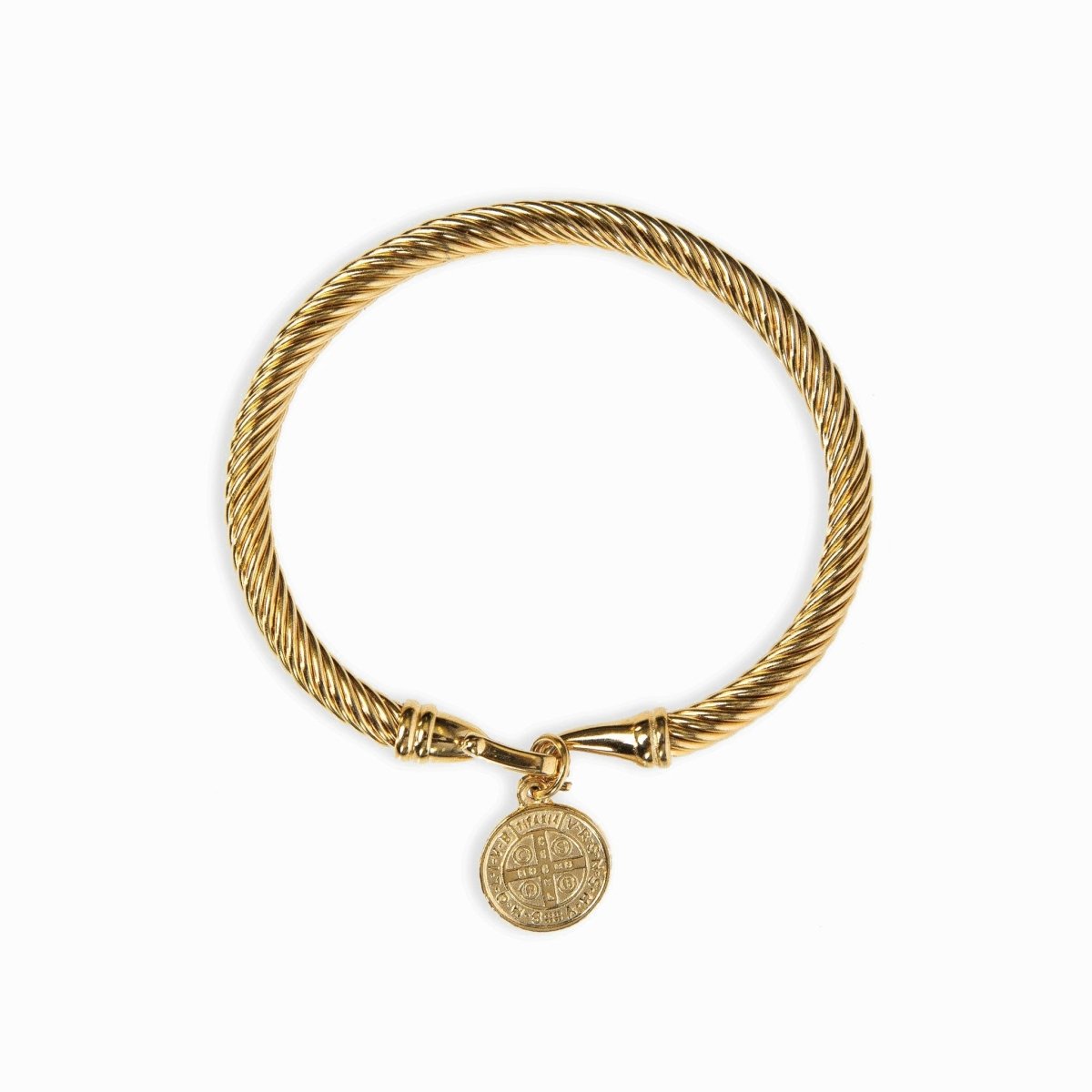 Bangle Saint Benedict Charm Cuff Bracelet 18K Gold Plated in 18K gold-plated – Meiva bracelet