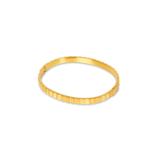 Bangle Ripple Cuff Bracelet 18K Gold-Plated in 18K gold-plated – Meiva bracelet