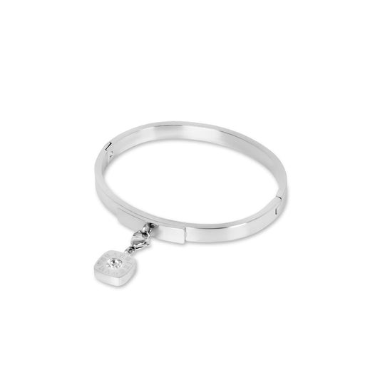 Bangle Silver Square Charm Cuff Bracelet – Meiva bracelet