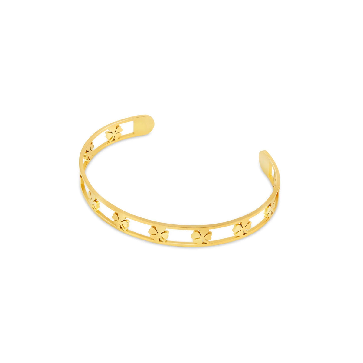 Bangle Open Clover Cuff Bracelet 18K Gold Plated in 18K gold-plated – Meiva bracelet