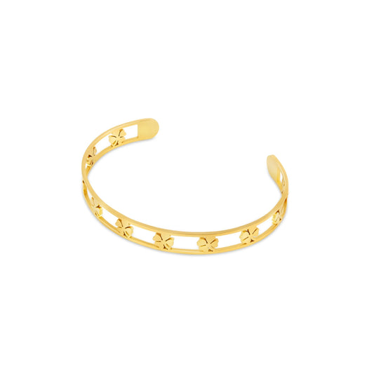Bangle Open Clover Cuff Bracelet 18K Gold Plated in 18K gold-plated – Meiva bracelet