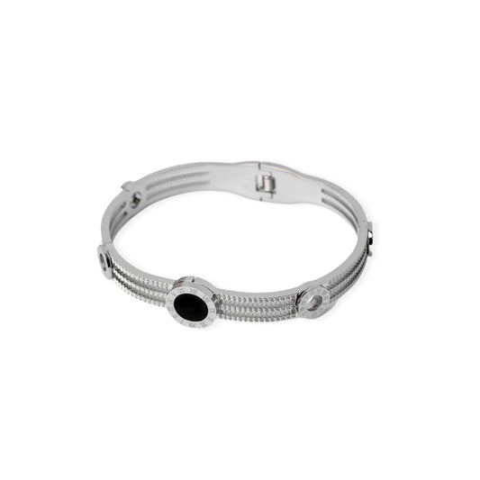 Bangle Silver Triple Onyx Cuff Bracelet – Meiva bracelet