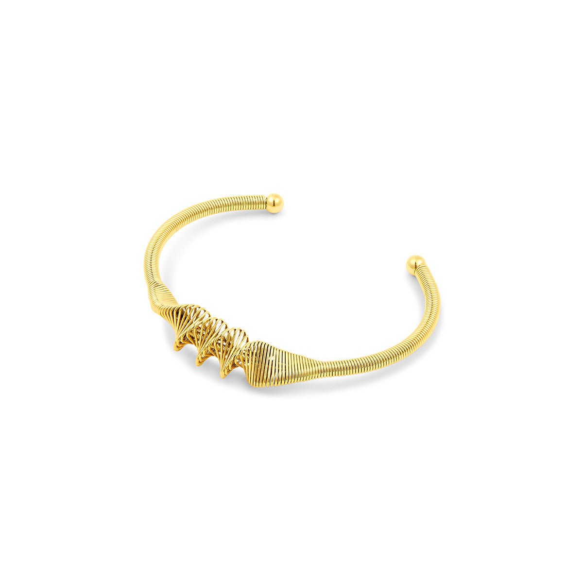 Bangle Wave Cuff Bracelet 18K Gold-Plated in 18K gold-plated – Meiva bracelet
