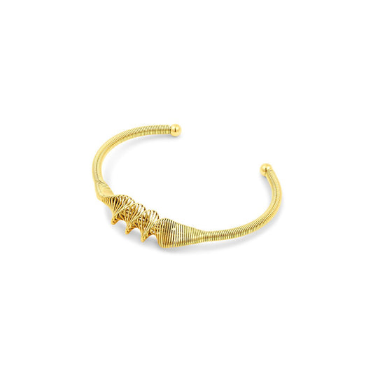 Bangle Wave Cuff Bracelet 18K Gold-Plated in 18K gold-plated – Meiva bracelet