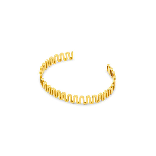 Bangle Zig Zag Cuff Bracelet 18K Gold-Plated in 18K gold-plated – Meiva bracelet