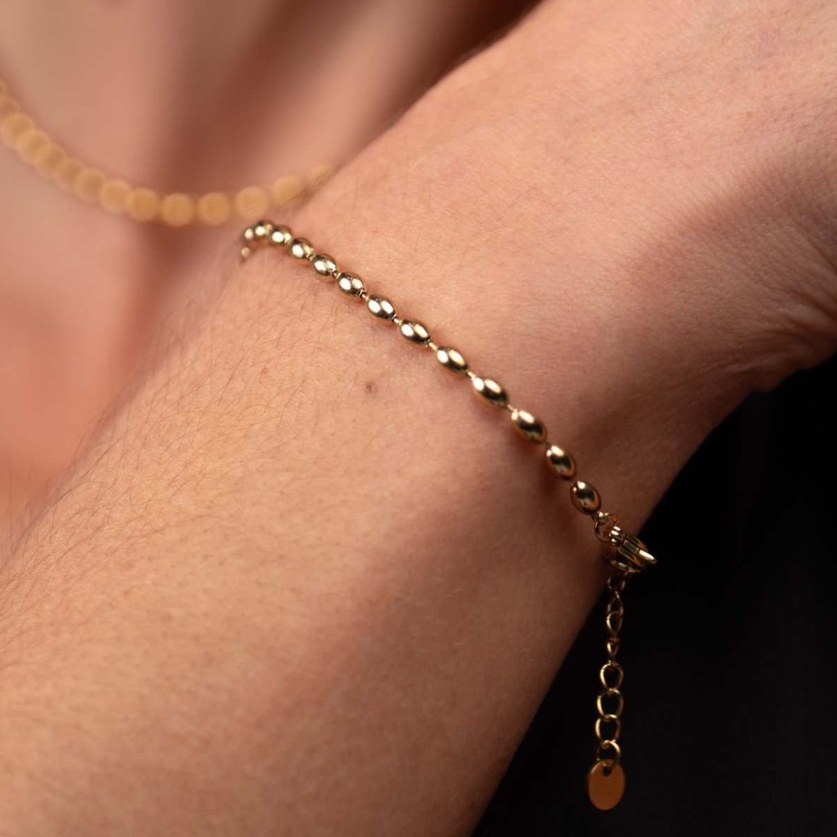 Bracelet Bead Chain 18K Gold Plated in 18K gold-plated – Meiva necklace view 3