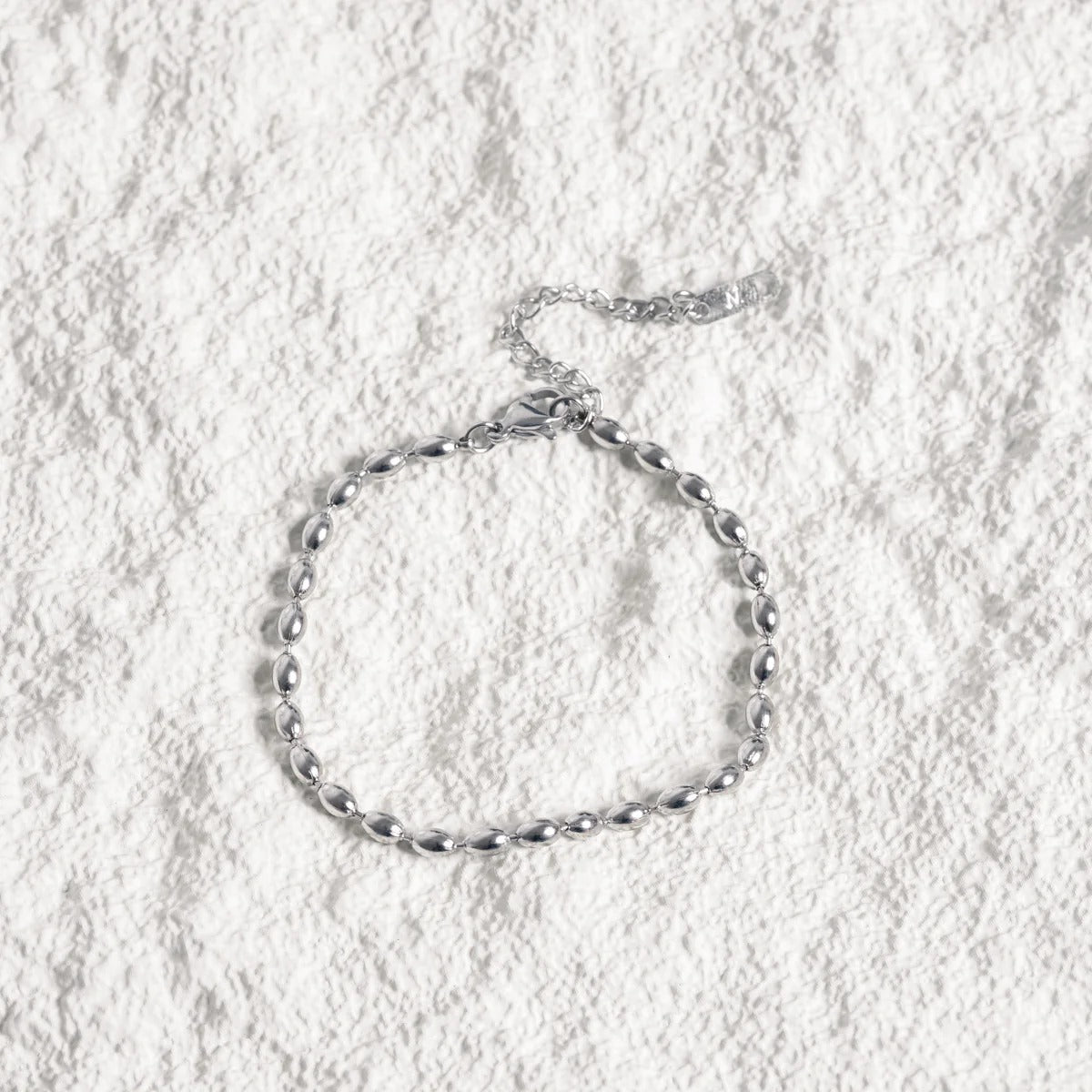 Bracelet Bead Chain Silver – Meiva necklace view 3