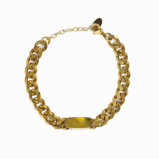 Bracelet Chain with Rectangular Pendant 18K Gold-Plated in 18K gold-plated – Meiva necklace
