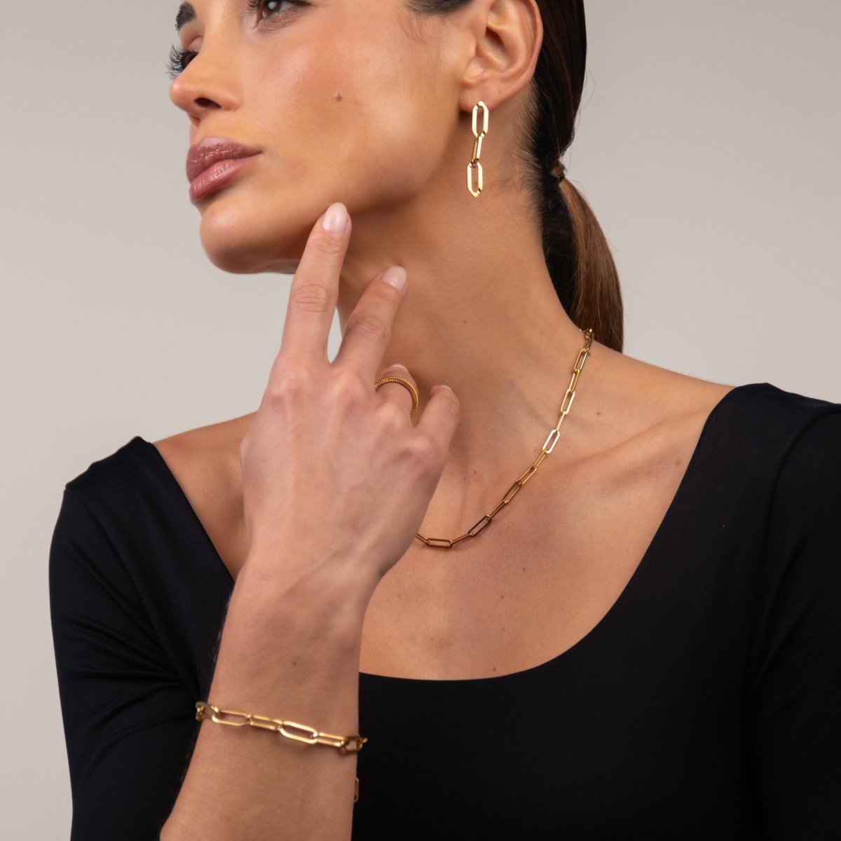 Bracelet Celina Chain Link 18K Gold-Plated in 18K gold-plated – Meiva necklace view 4