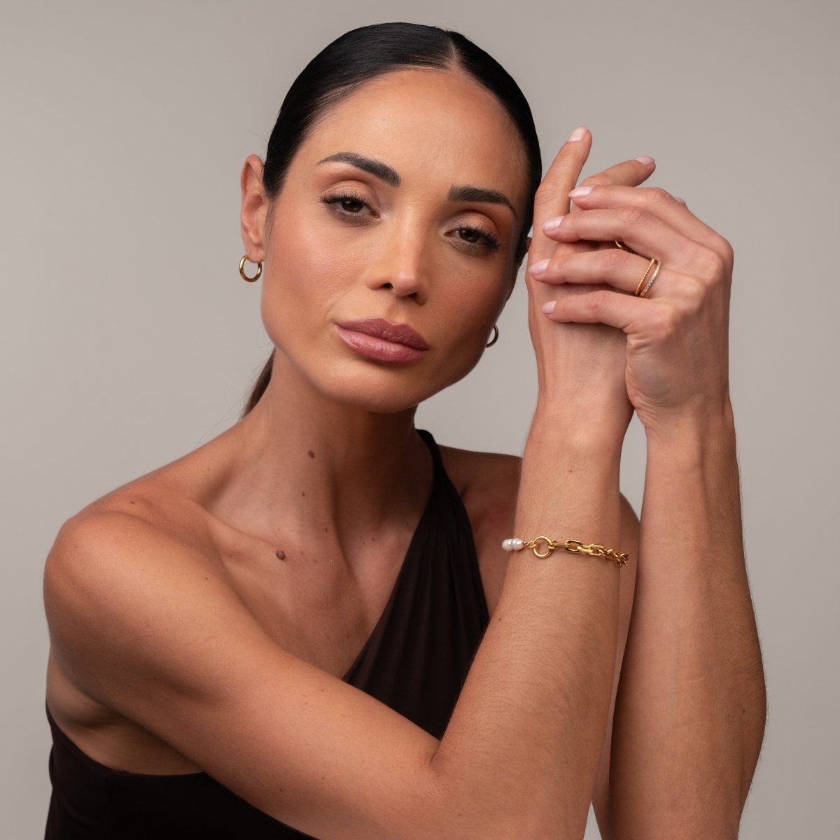Bracelet Mood Pearl Gold Plated 18K in 18K gold-plated, pearl – Meiva bracelet view 9