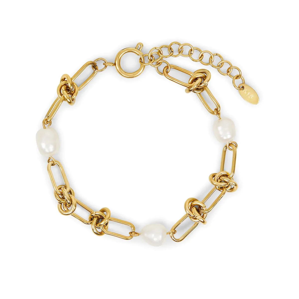 Bracelet Knot and Pearl 18K Gold-Plated in 18K gold-plated, pearl – Meiva bracelet