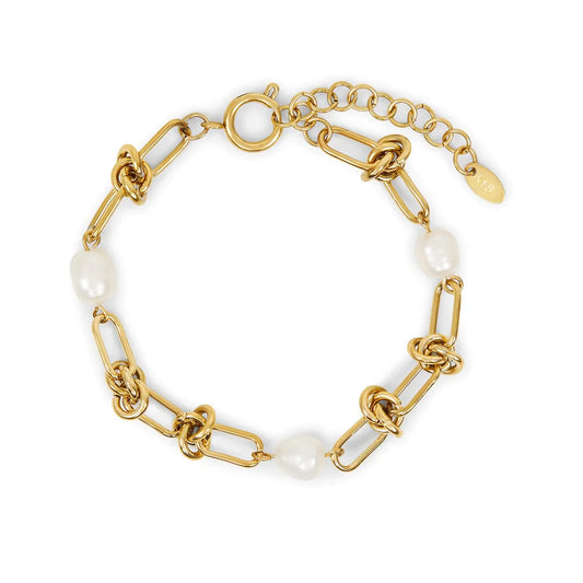 Bracelet Knot and Pearl 18K Gold-Plated in 18K gold-plated, pearl – Meiva bracelet