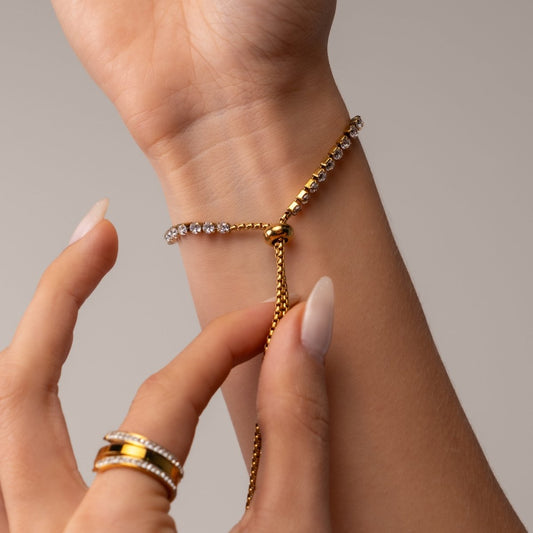 Bracelet Riviera Puket Adjustable 18K Gold-Plated in 18K gold-plated – Meiva bracelet view 2