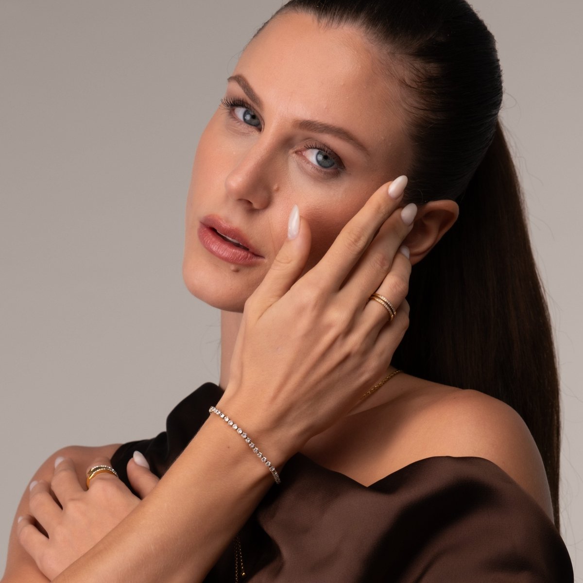 Bracelet Riviera Puket Adjustable 18K Gold-Plated in 18K gold-plated – Meiva bracelet view 5