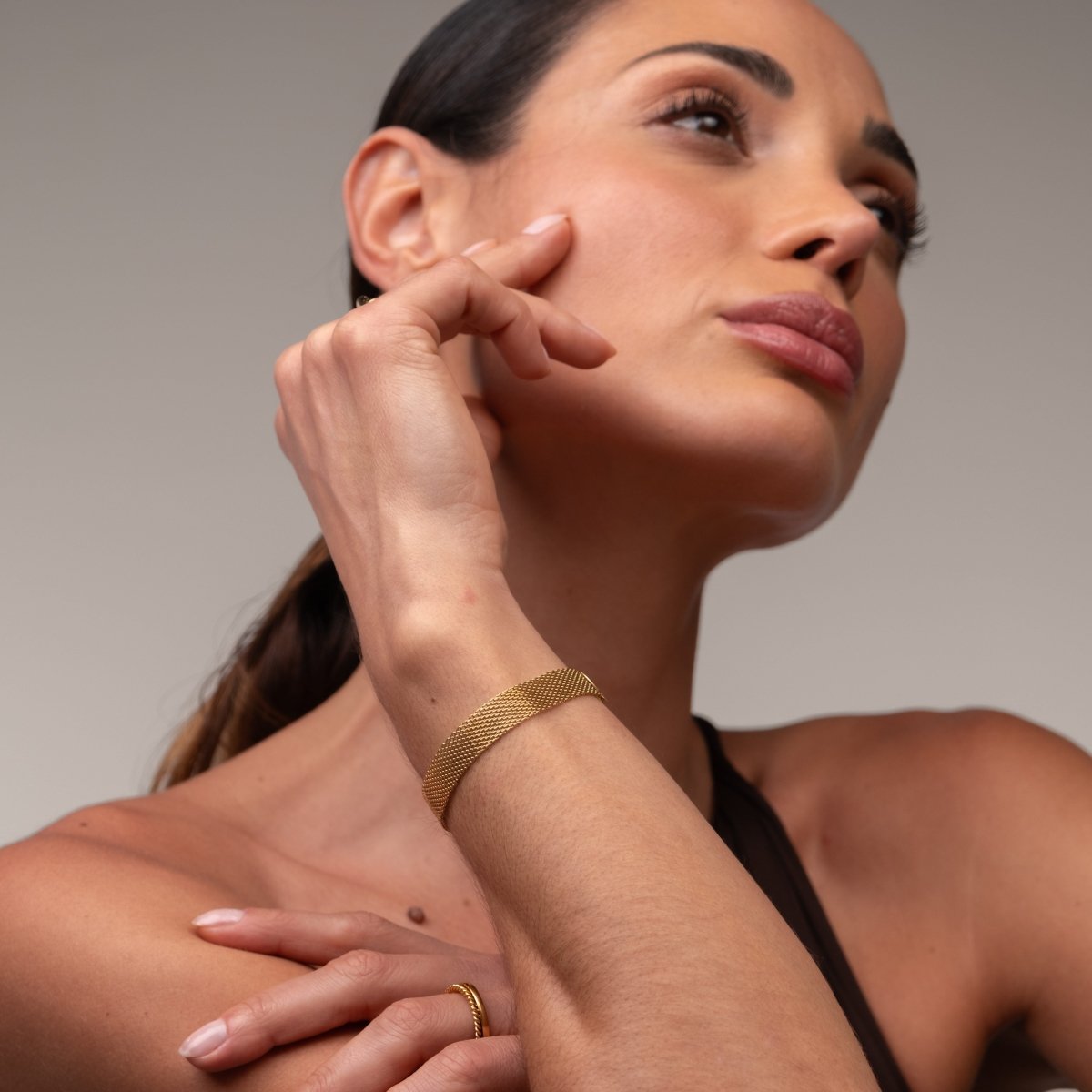 Bracelet Smooth Woven 18K Gold-Plated in 18K gold-plated – Meiva bracelet view 4