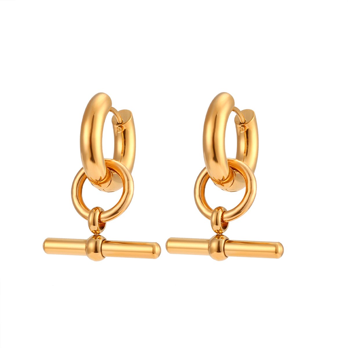 Earrings T-Bar 18K Gold-Plated in 18K gold-plated – Meiva earrings