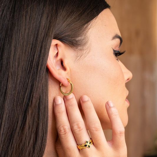 Earrings Catania 18K Gold-Plated Hoop in 18K gold-plated – Meiva earrings view 2