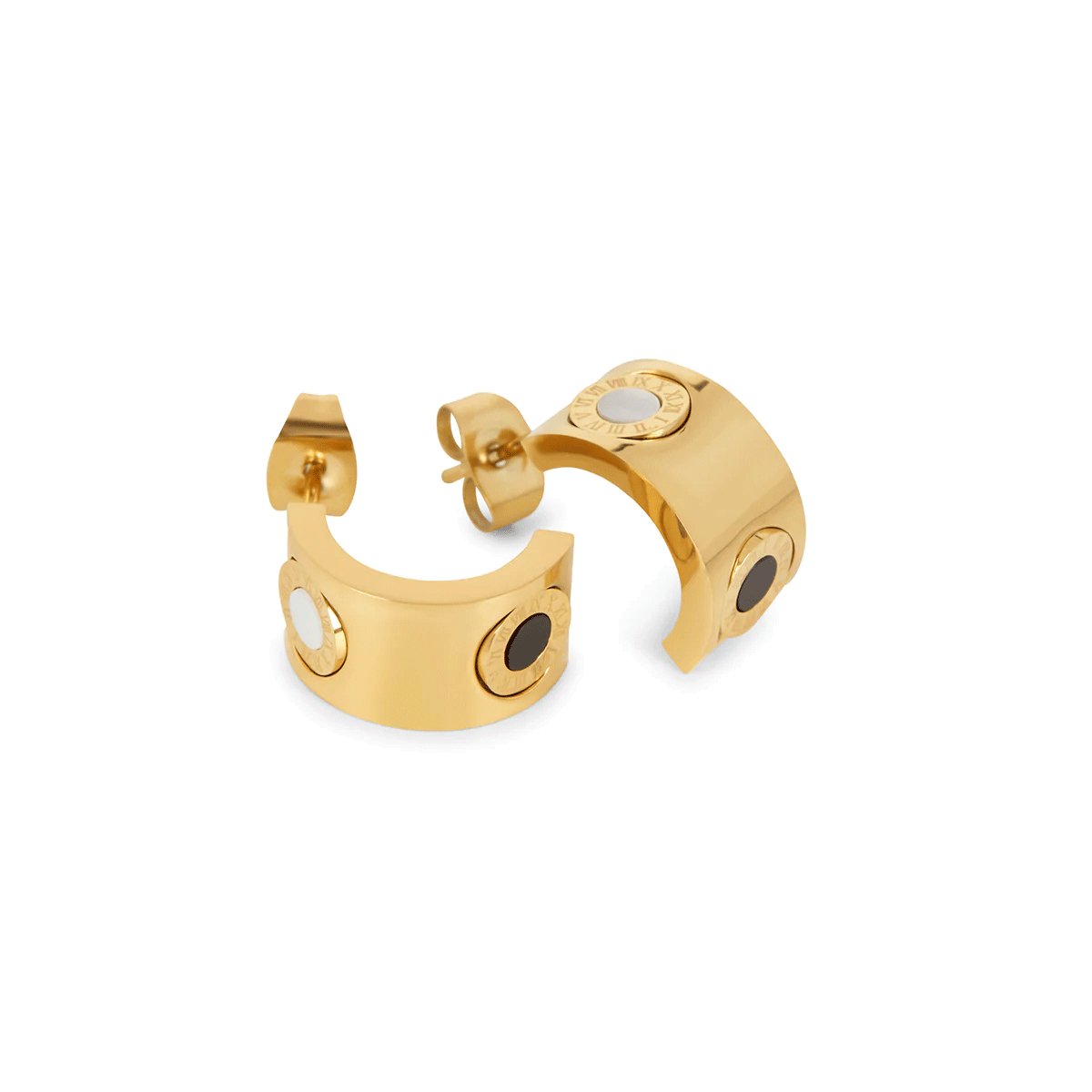 Earrings Roman Numeral Rotating 18K Gold-Plated Earring in 18K gold-plated – Meiva earrings