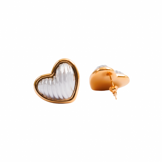 Earrings Heart Contour Two-Tone Gold and Silver – Meiva earrings